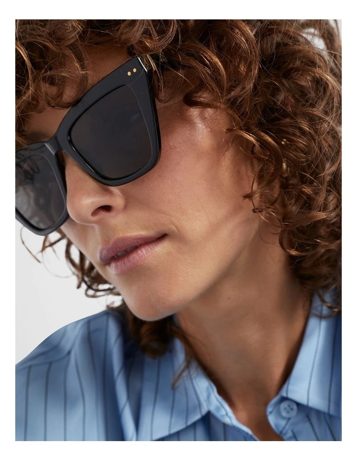 Matilda Cat Eye Sunglasses in Black image 2