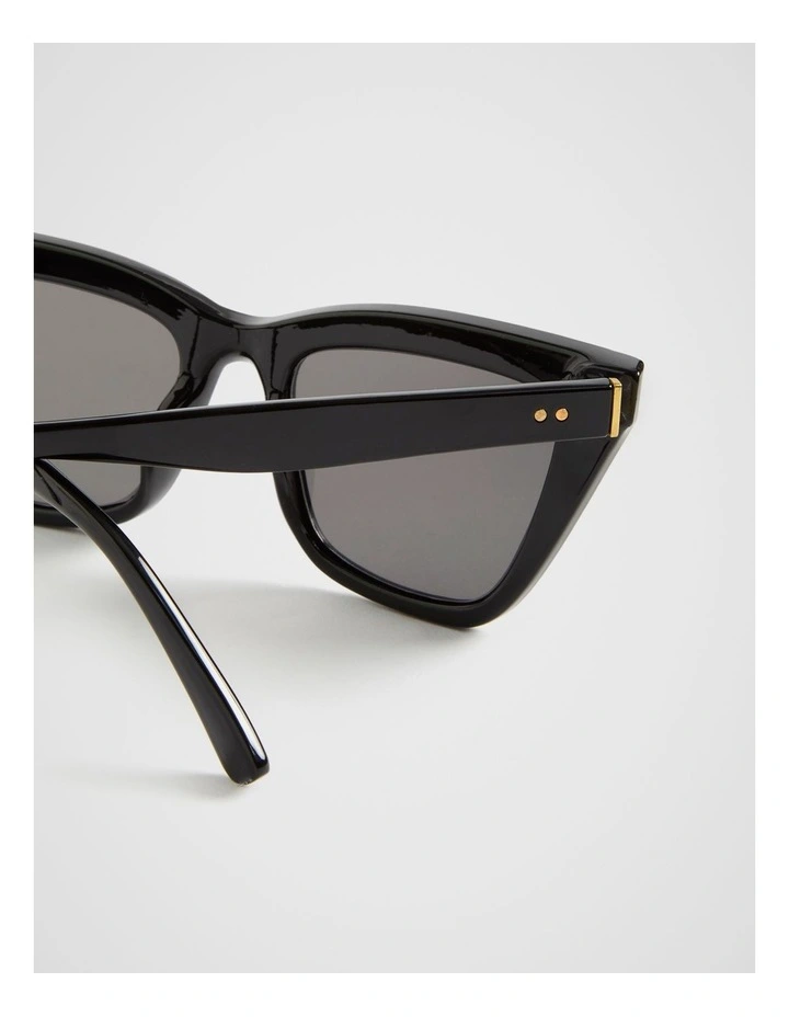 Matilda Cat Eye Sunglasses in Black image 3