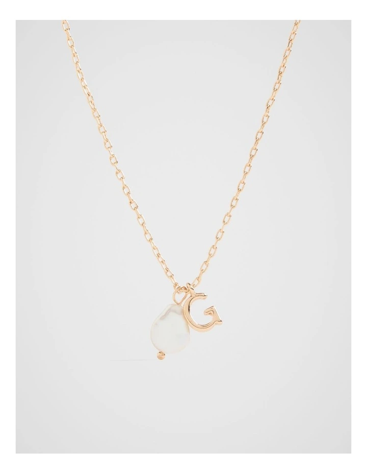Pearl Alphabet Necklace G in Gold image 1