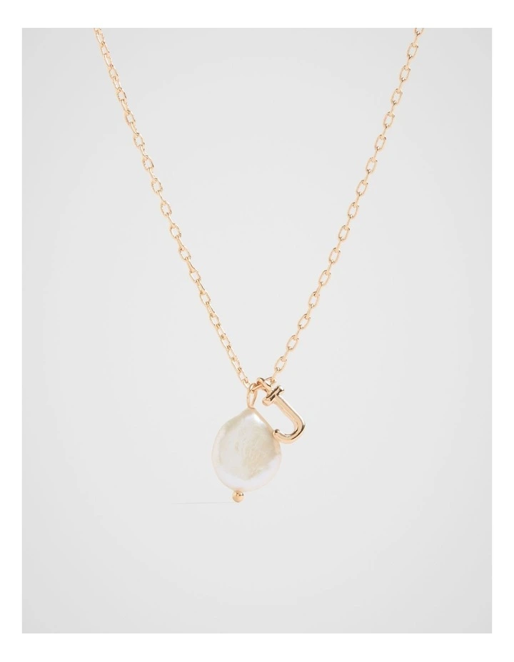 Pearl Alphabet Necklace J in Gold image 1