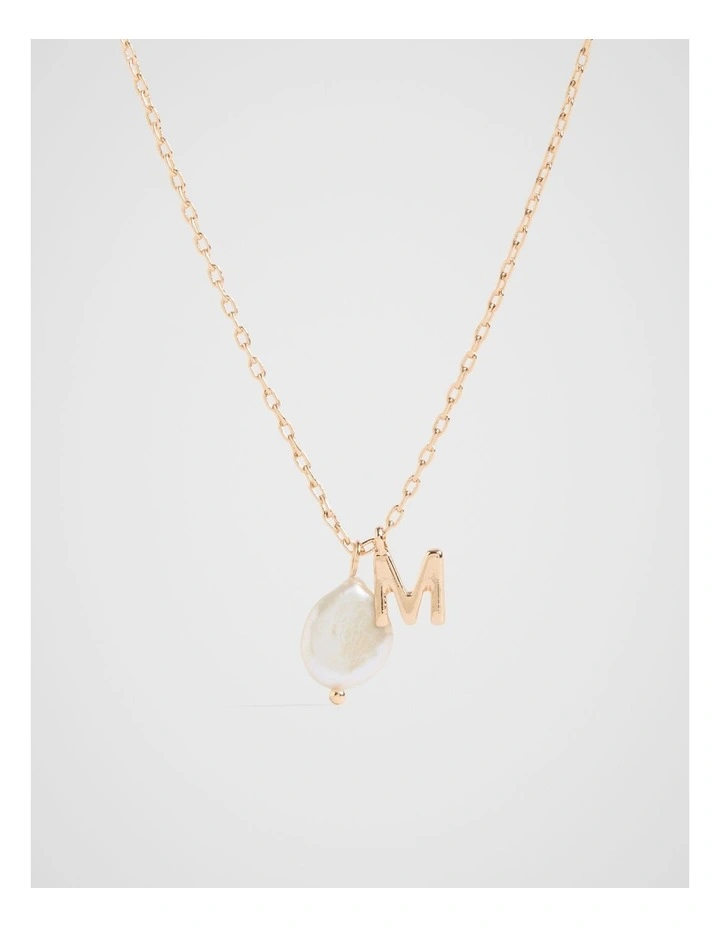 Pearl Alphabet Necklace M in Gold image 1