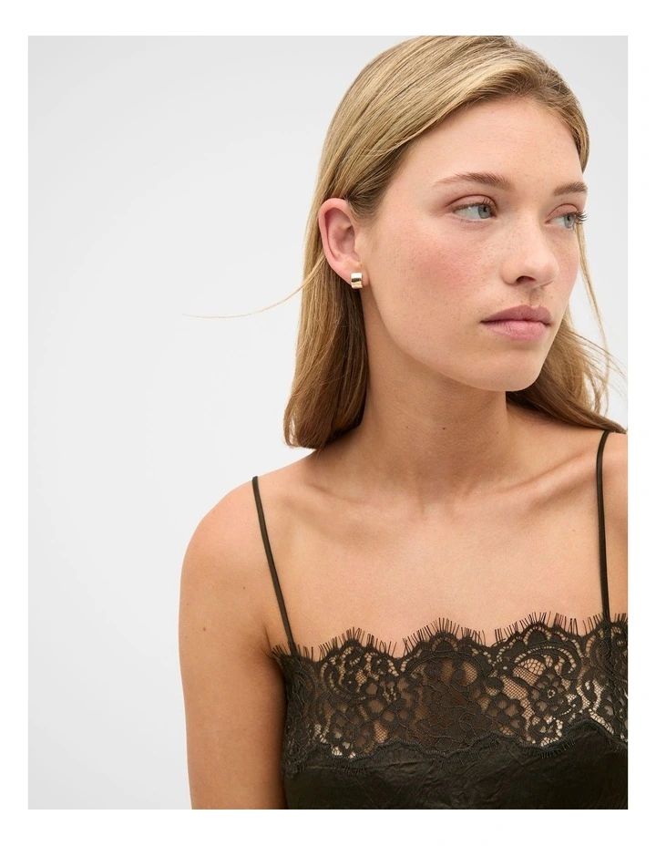 Mini Rectangle Stud in Gold image 2