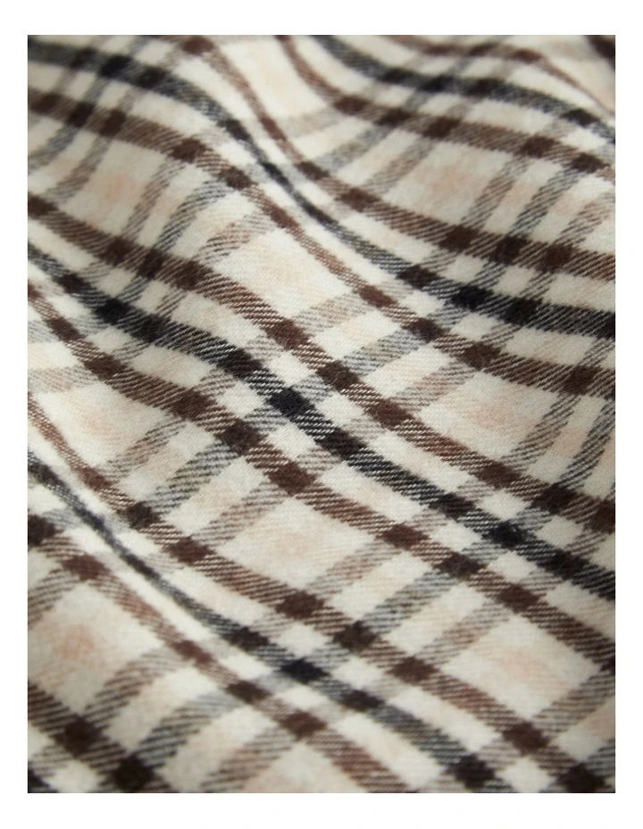 Mini Check Scarf in Espresso Multi image 3