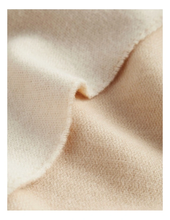 Two Tone Logo Scarf in Champagne Beige Multi image 3