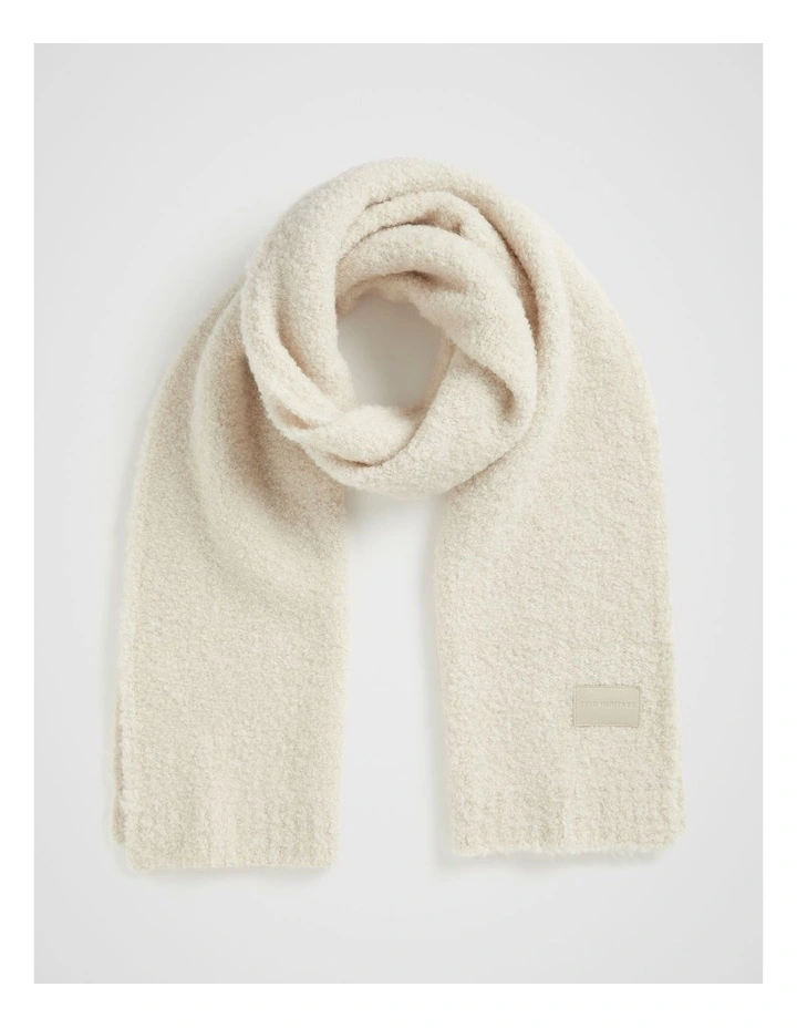 Boucle Logo Detail Scarf in Oat image 1