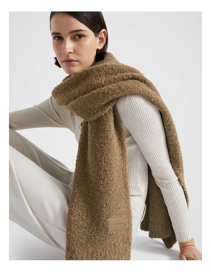 Boucle Logo Detail Scarf in Deep Chai image 2