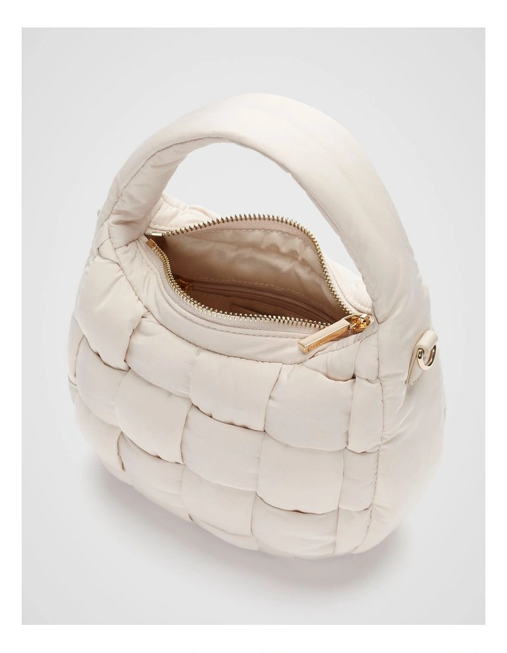 Mini Quilted Puffer Bag in Vanilla Cream image 5