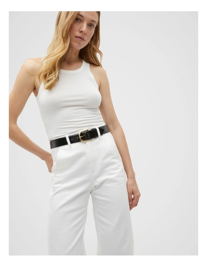 Faye Buckle Belt in Black image 2