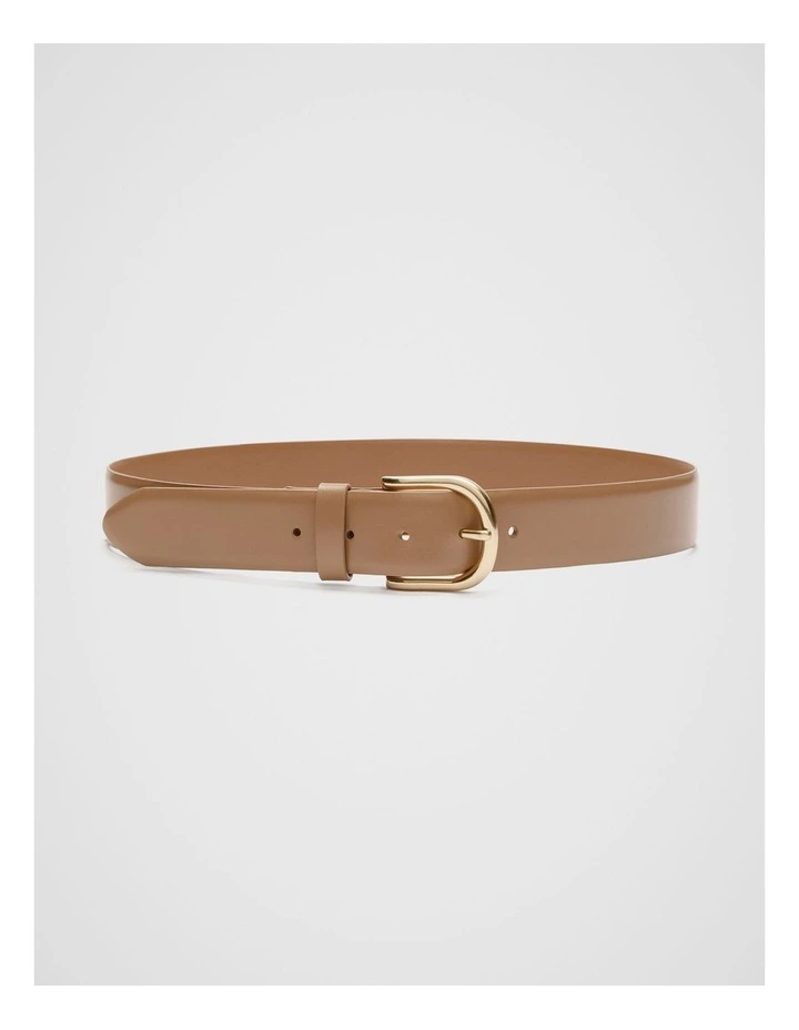 Faye Buckle Belt in Caramel image 1