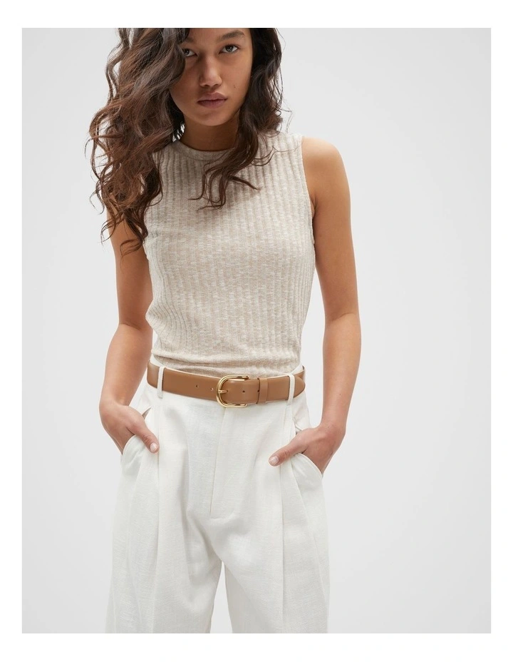 Faye Buckle Belt in Caramel image 2