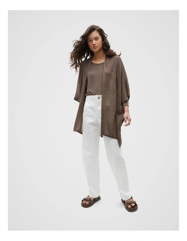 Fine Knit Poncho in Affogato image 1