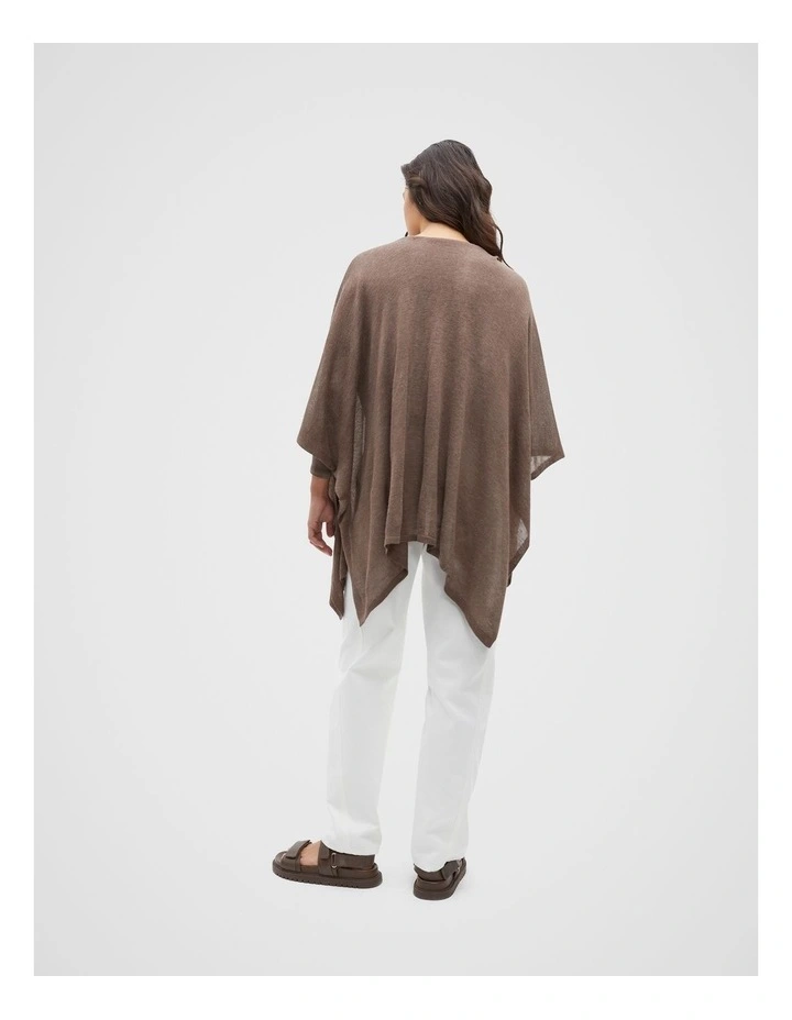 Fine Knit Poncho in Affogato image 3