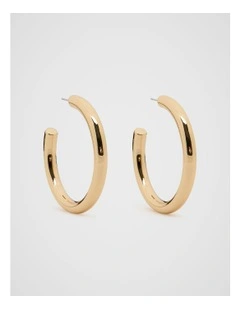 Large Solid Hoops Earring in Gold