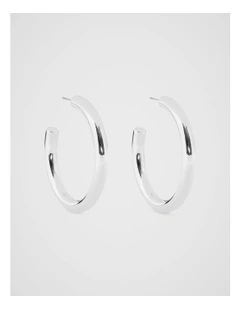 Large Solid Hoops Earring in Silver