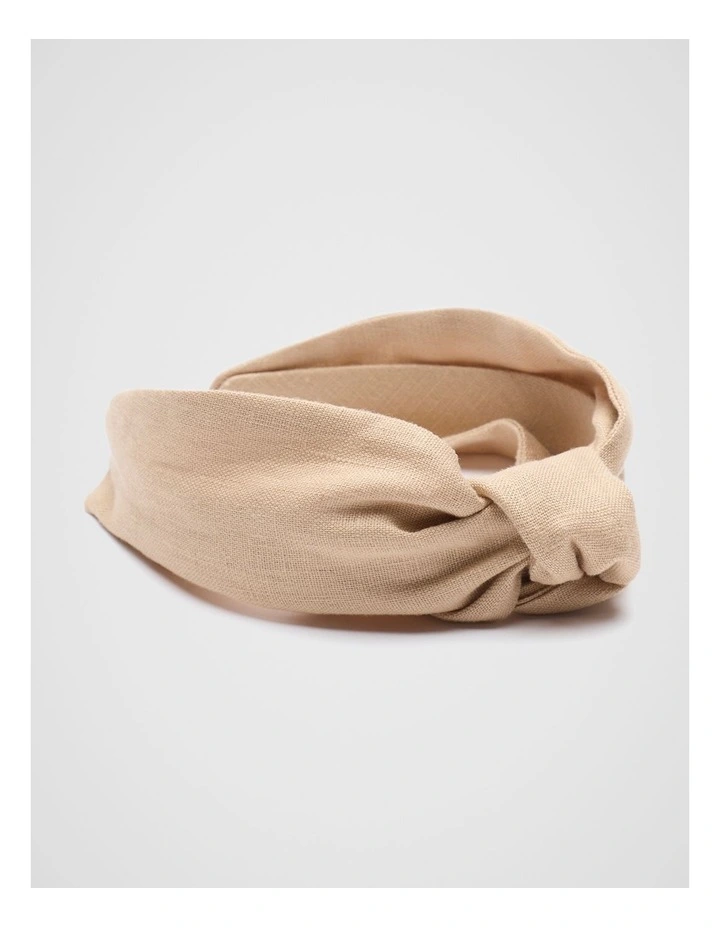 Linen Headband in Nougat image 1