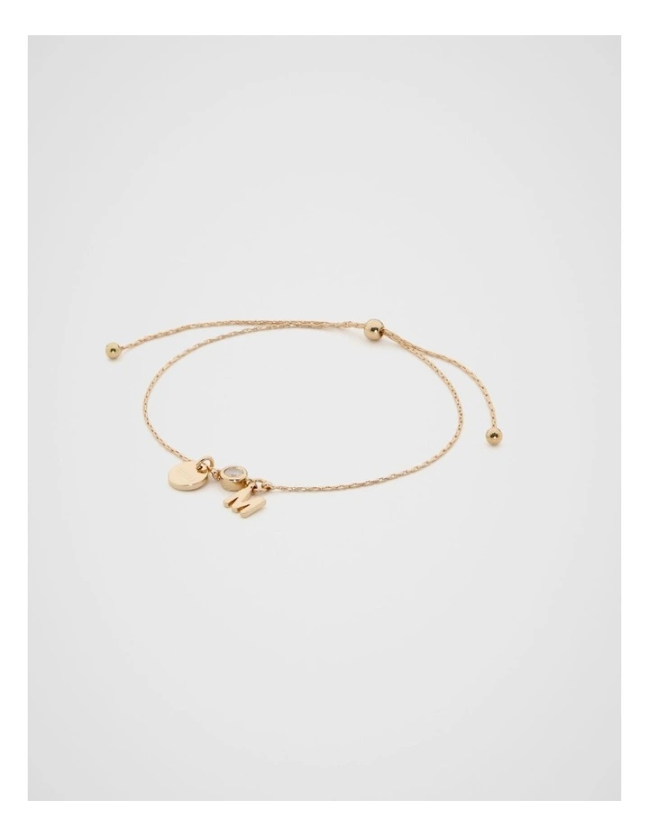 Micro Letter M Toggle Bracelet in Gold image 1