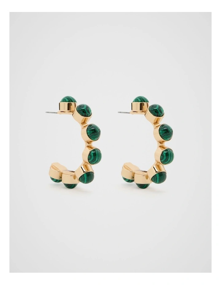 Stone Vintage Hoop in Green image 1
