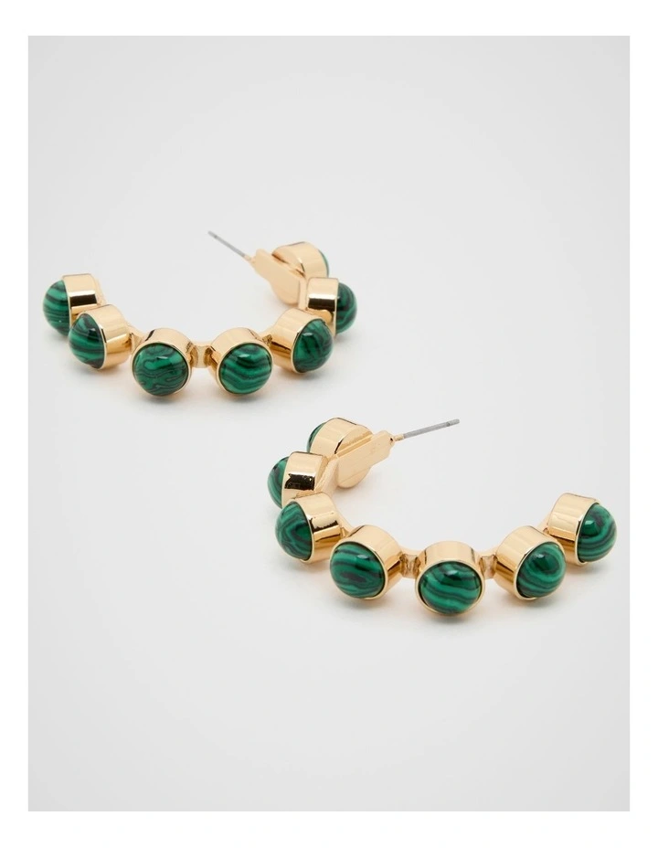 Stone Vintage Hoop in Green image 3