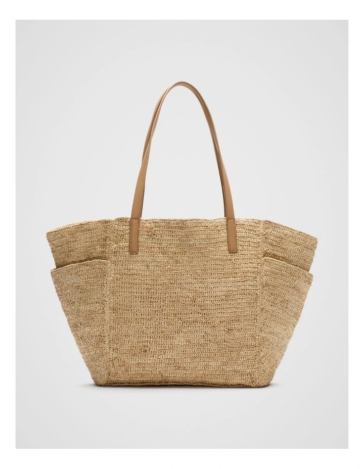 Raffia Tote Bag in Natural image 1