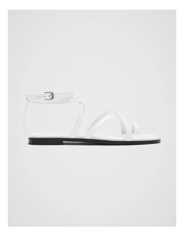 Addison Flat Sandal in White