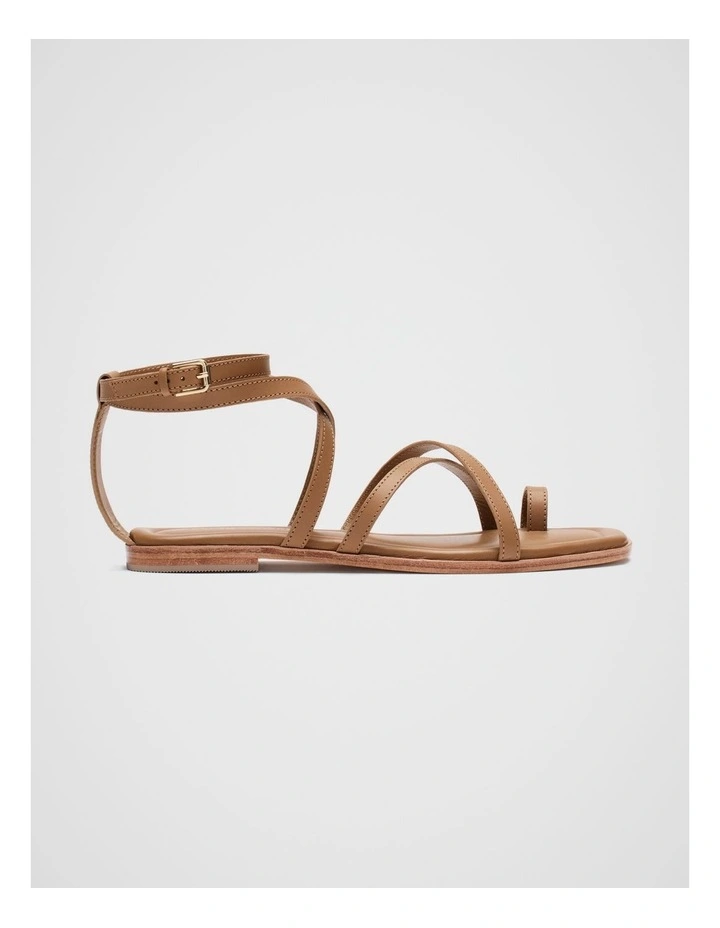 Addison Flat Sandal in Caramel image 1
