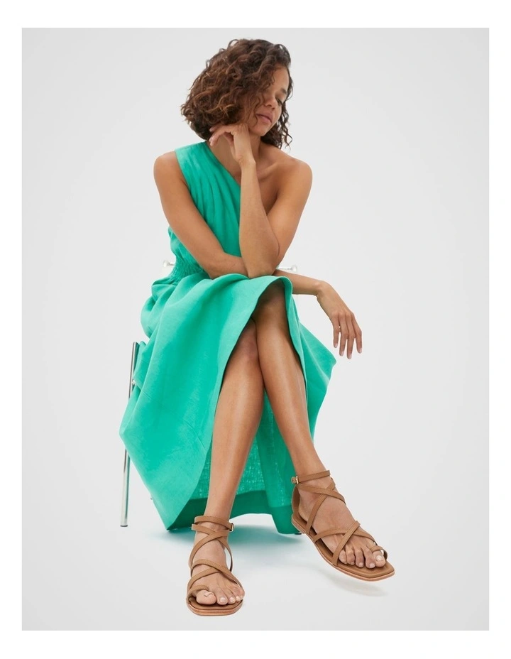 Addison Flat Sandal in Caramel image 2