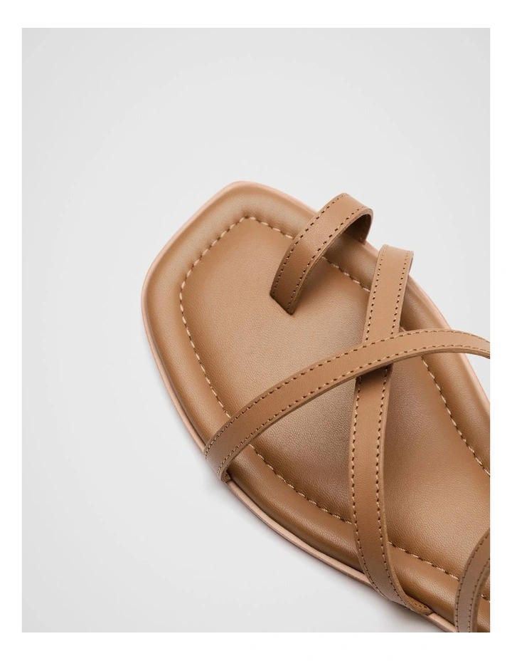 Addison Flat Sandal in Caramel image 4