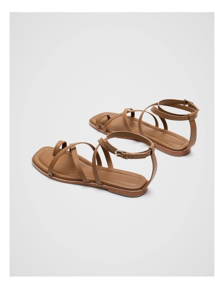 Addison Flat Sandal in Caramel image 5