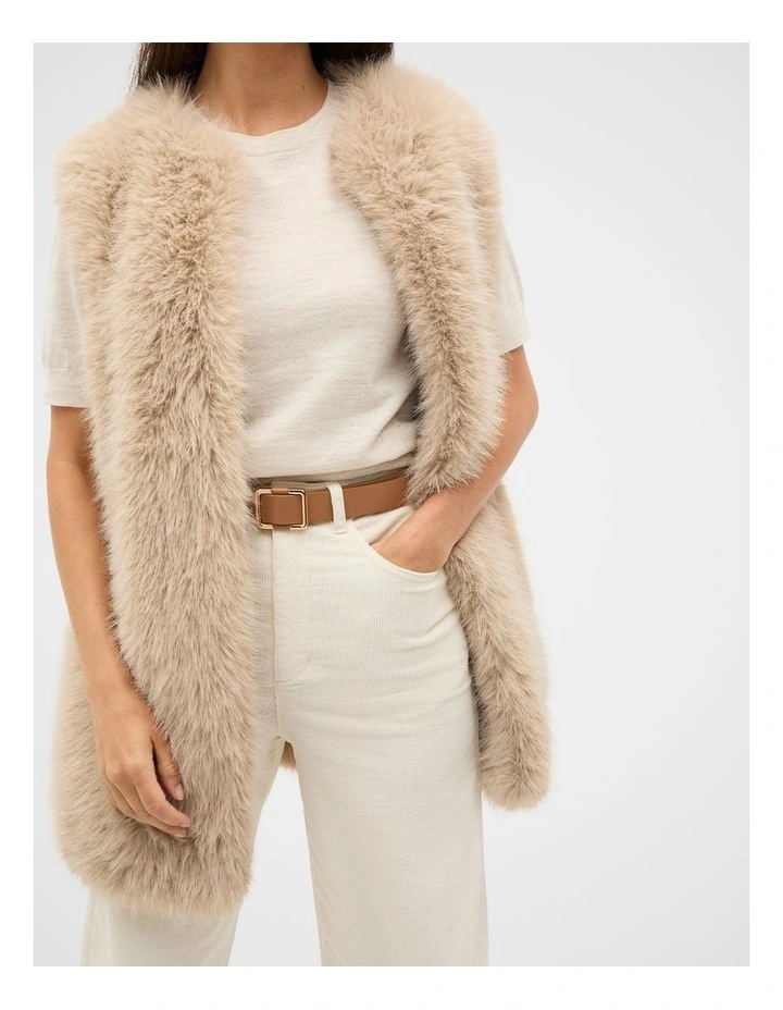 Naomi Leather Hip Belt in Camel image 2