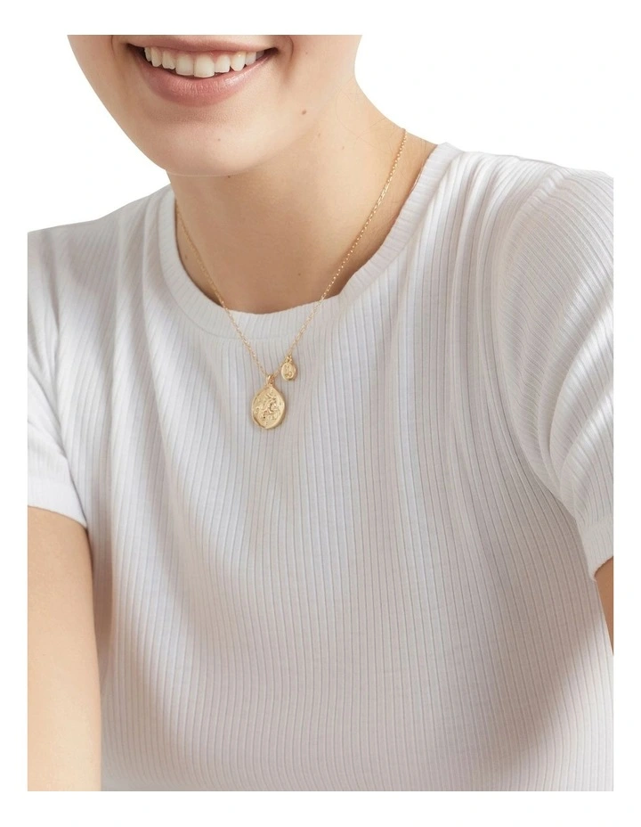 Capricorn Zodiac Necklace in Gold image 2