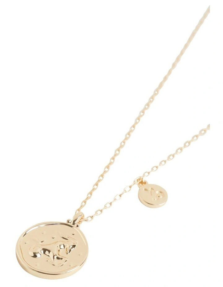 Capricorn Zodiac Necklace in Gold image 3