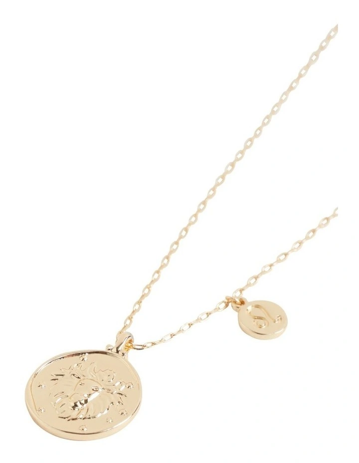 Leo Zodiac Necklace in Gold image 2