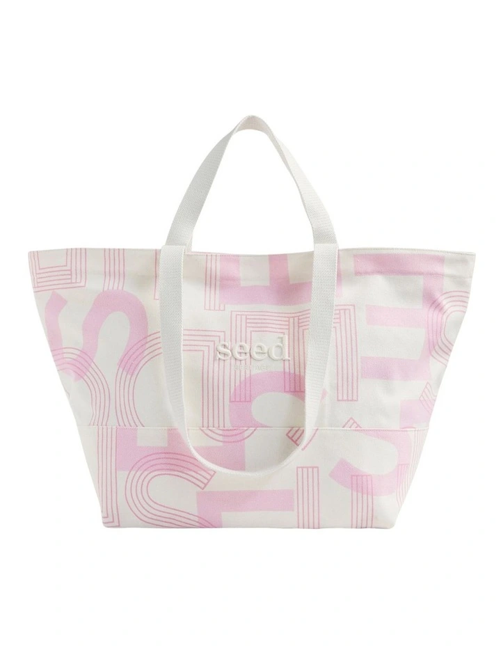 Seed Overnight Bag In Pink/White image 1