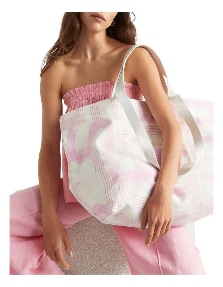 Seed Overnight Bag In Pink/White image 2