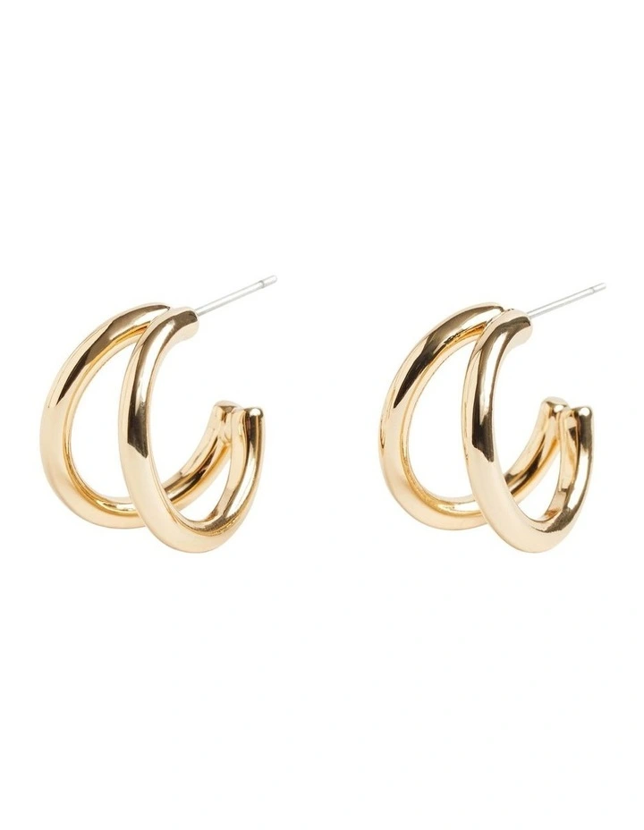 Double Hoop Earring in Gold image 1