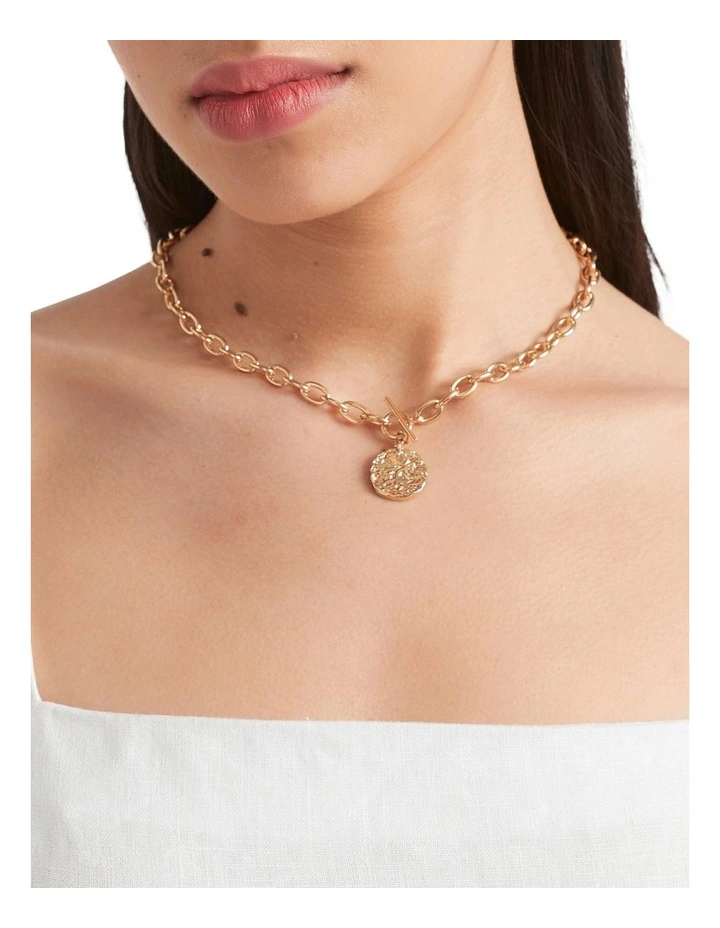 Chain Charm Necklace in Gold image 2