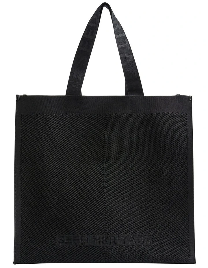 Knitted Tote in Black image 1