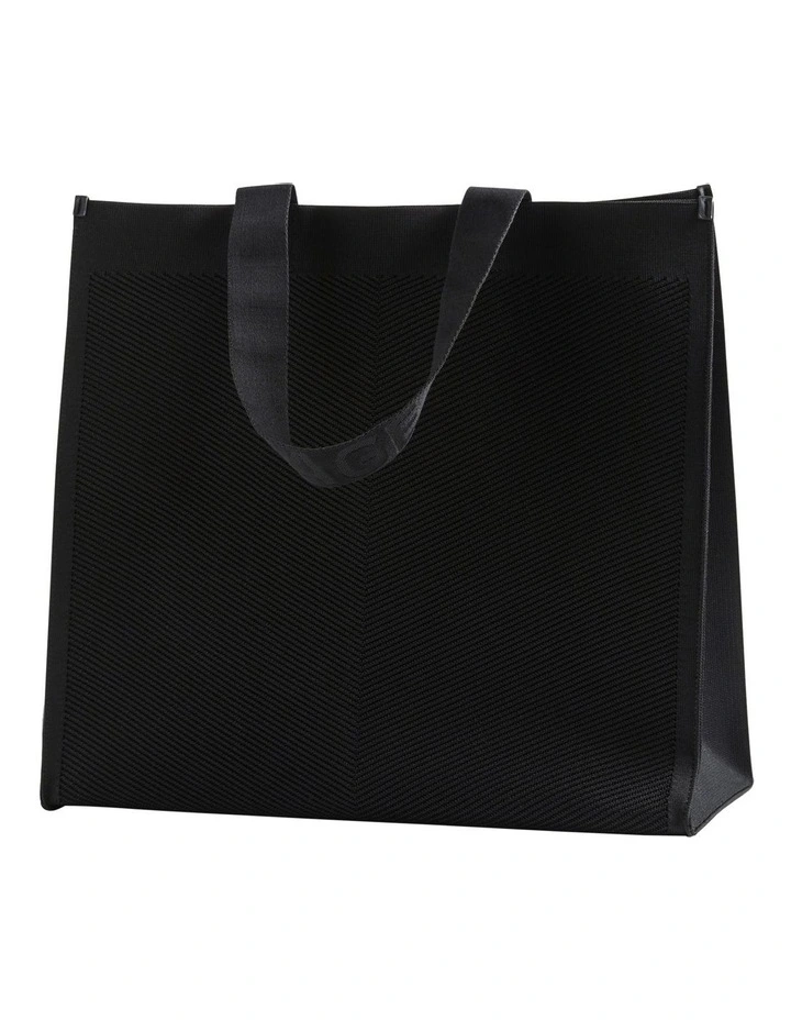 Knitted Tote in Black image 2