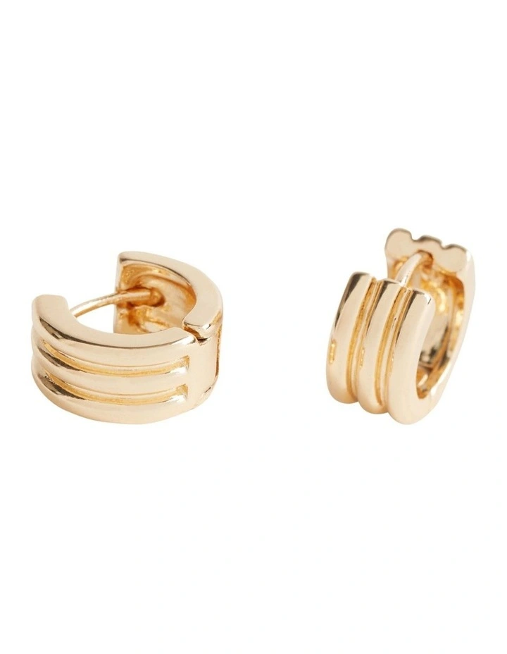 Seed Heritage Ridged Hoop in Gold | MYER