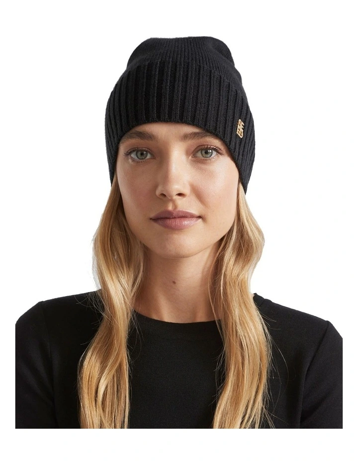 Logo Wool Beanie - Black
