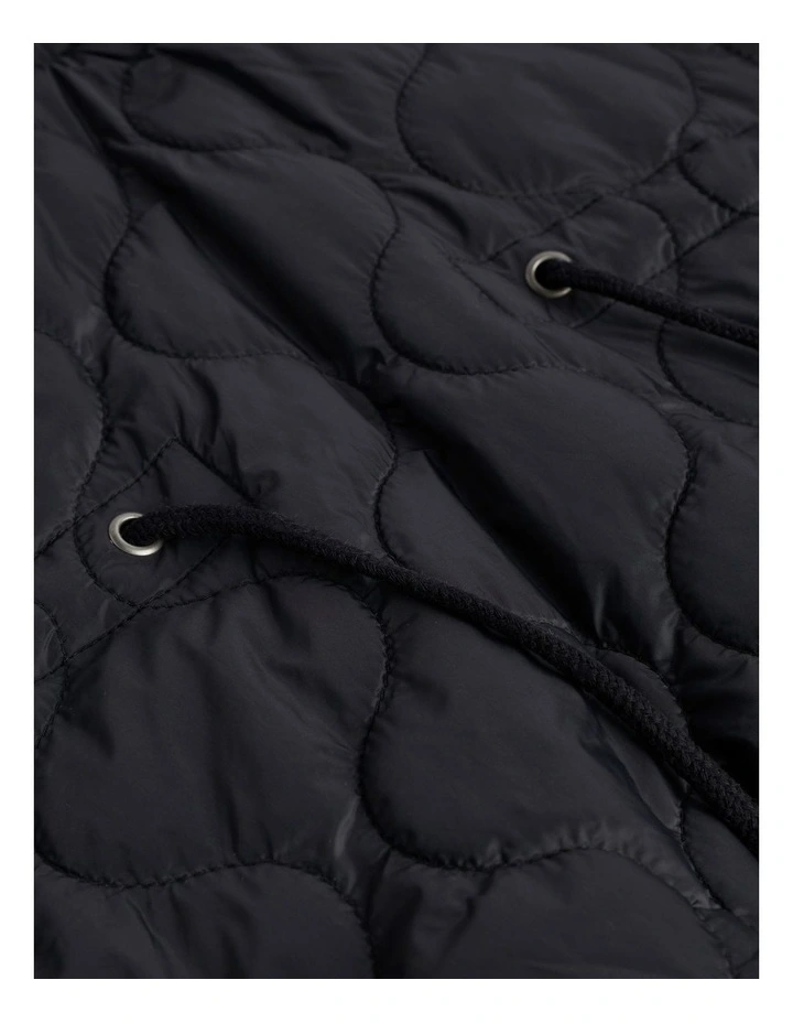 Quilted Poncho in Black image 4