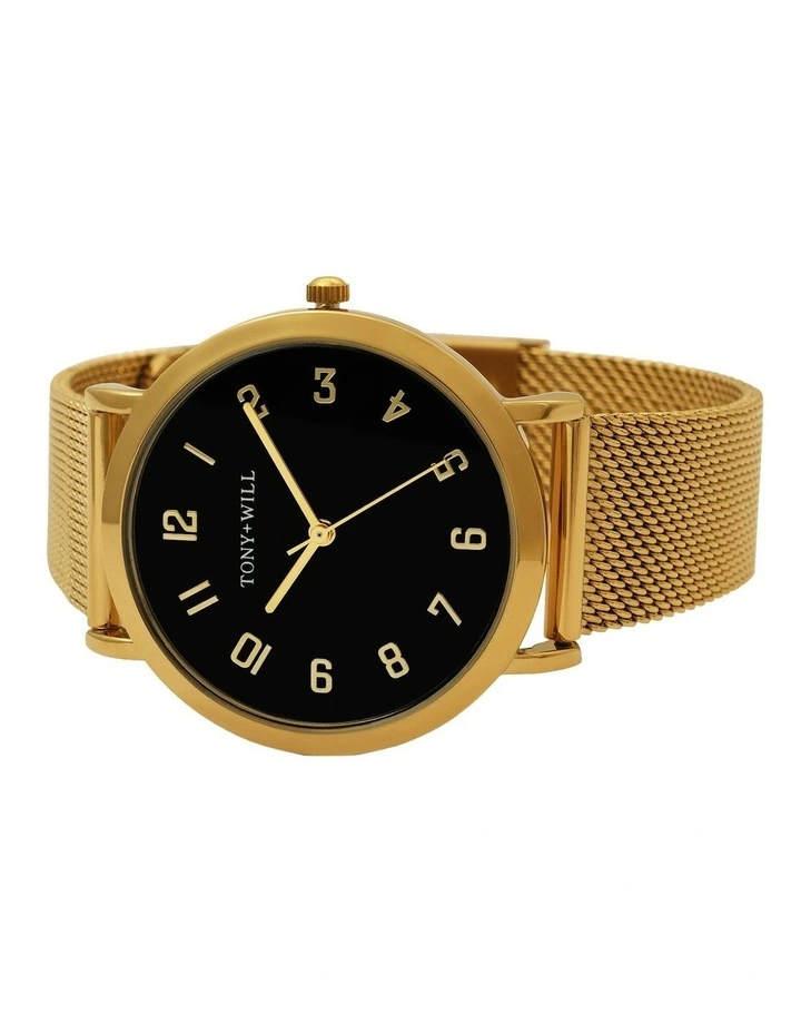 Small Astral Mesh Watch in Gold image 5