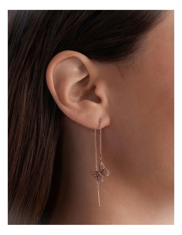 Flitter Thread Earrings in Rose Gold image 4