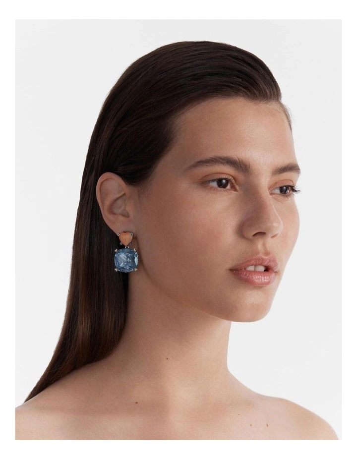 Bliss Heart Earrings in Chalk Blue image 2