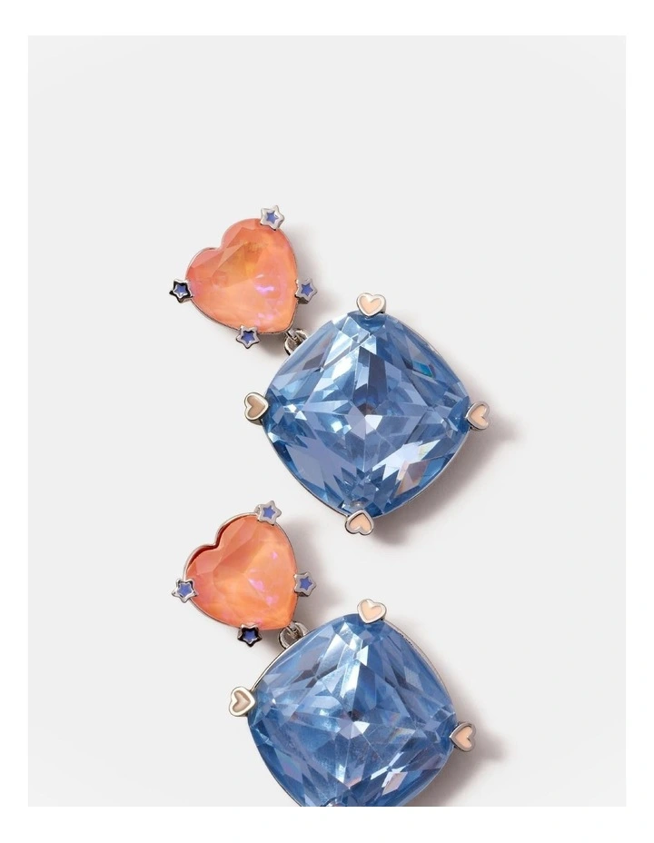 Bliss Heart Earrings in Chalk Blue image 3