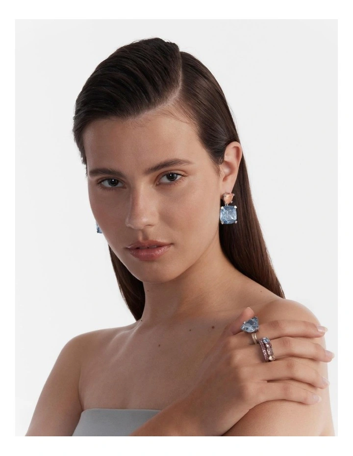 Bliss Heart Earrings in Chalk Blue image 5