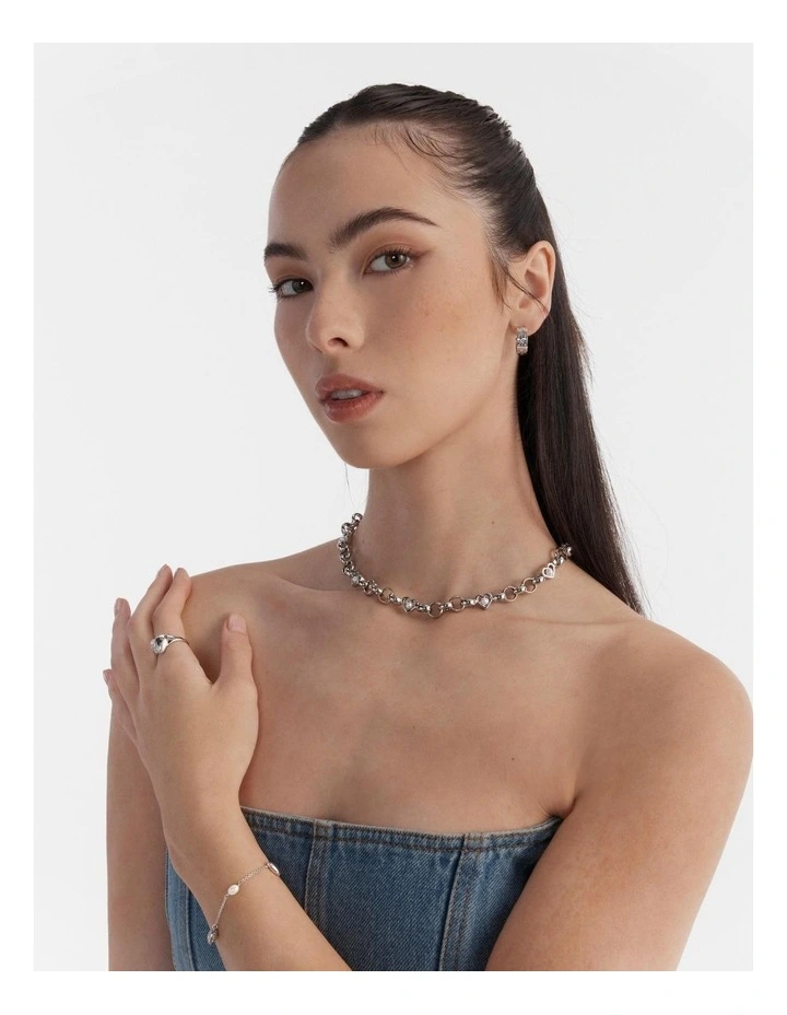 Cipher Hoop Earrings in Silver image 5