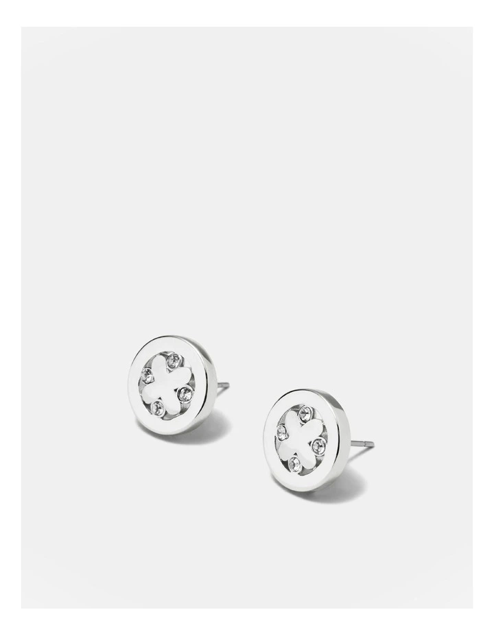 Cipher Stud Earrings in Silver image 3