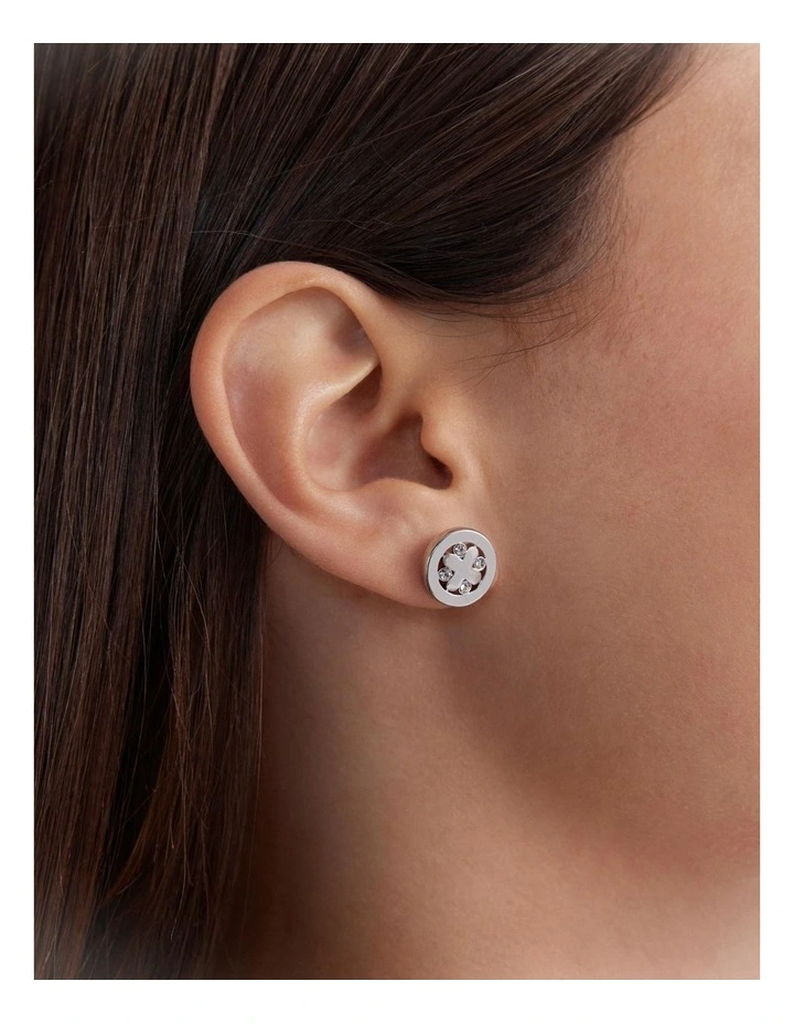 Cipher Stud Earrings in Silver image 4