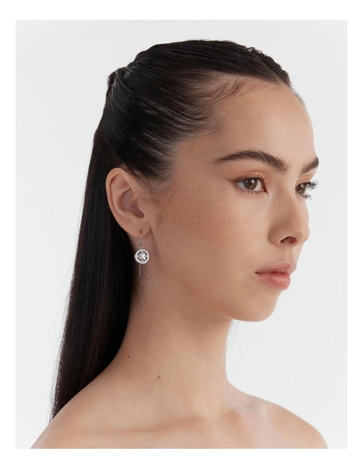 Cipher Hook Earrings in Silver image 2